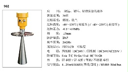 慧博新锐雷达物位计HBRD902选型说明书